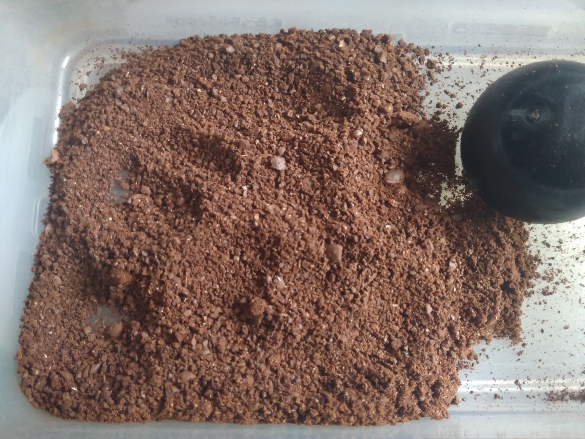 Struktur des Kaffeepulvers nach dem Mahlen